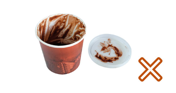 Empty ice cream or frozen food containers