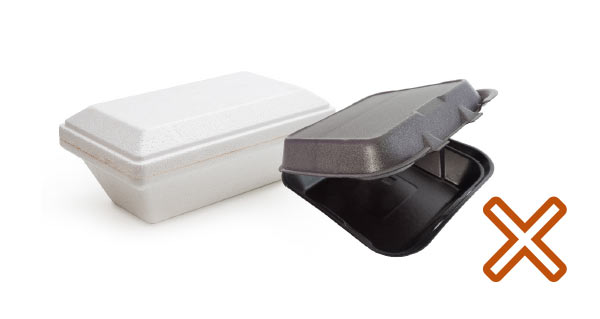 Styrofoam takeout containers